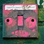 Light switch street art by Sophie Fox