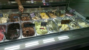 The ice cream flavours on offer in La Gelateria