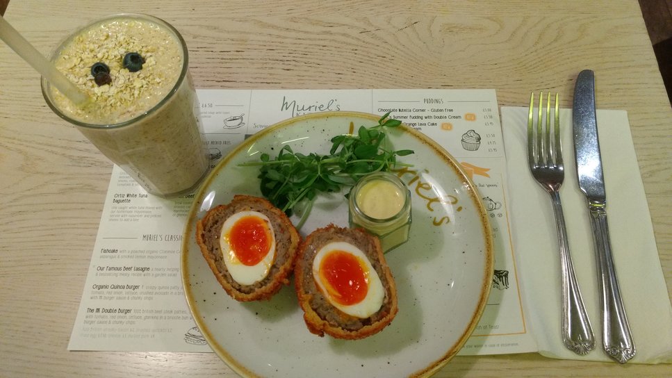 Scotch eggs and all day energy smoothie
